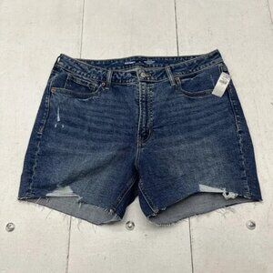 Old Navy Medium Wash Cutoff High-Waisted OG Jean Shorts Women's Size 16 NEW